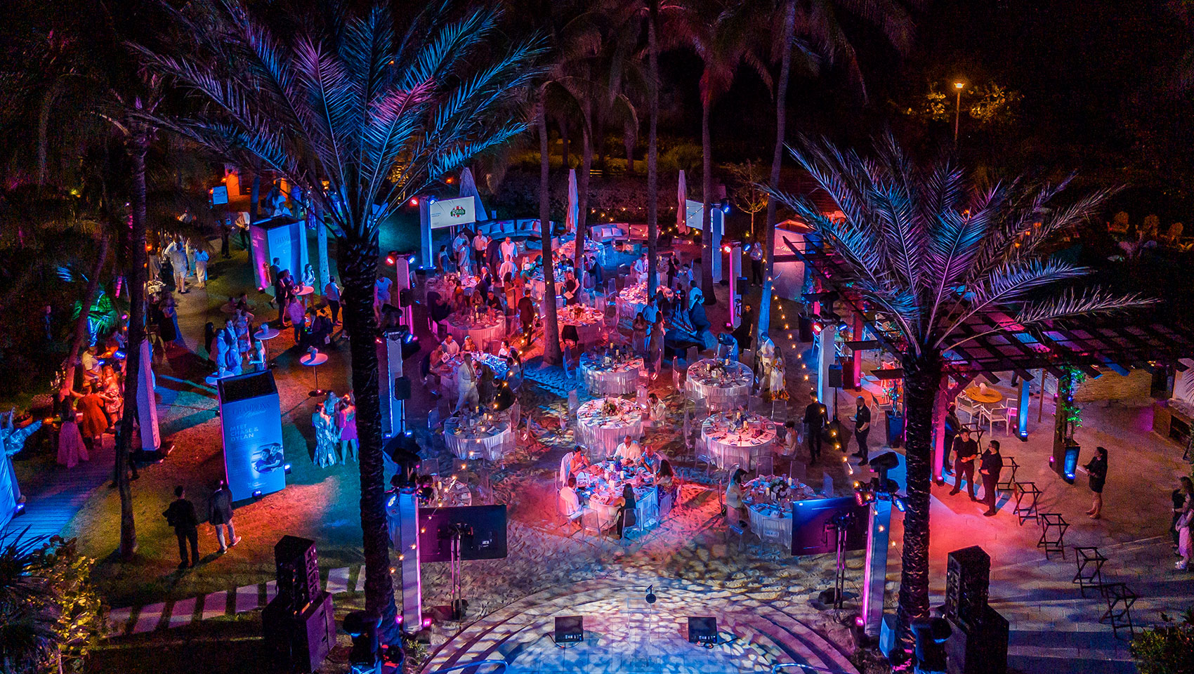 Outdoor holiday party at Kimpton Surfcomber Hotel