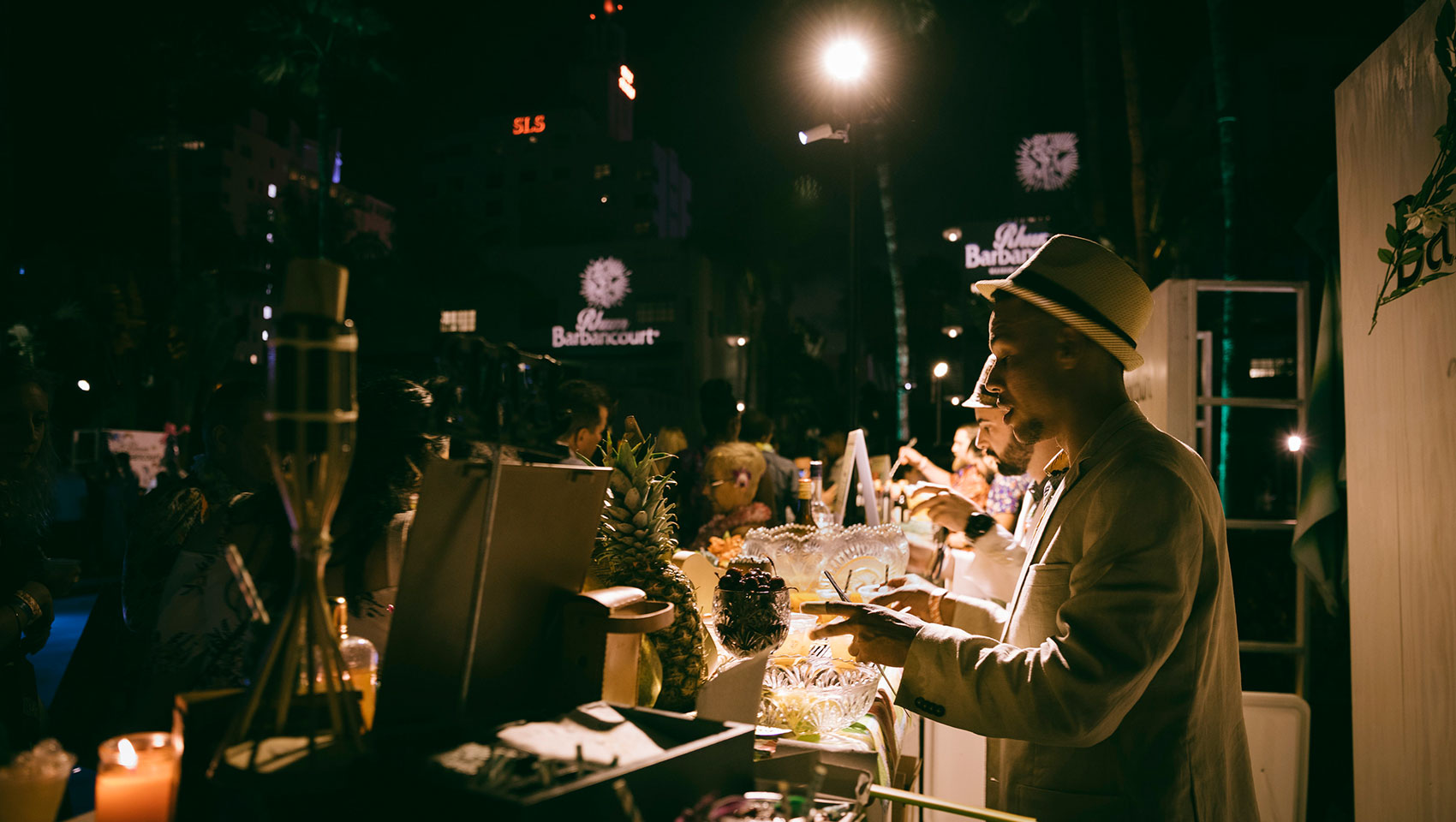 Server at food & wine event at Kimpton Surfcomber Hotel