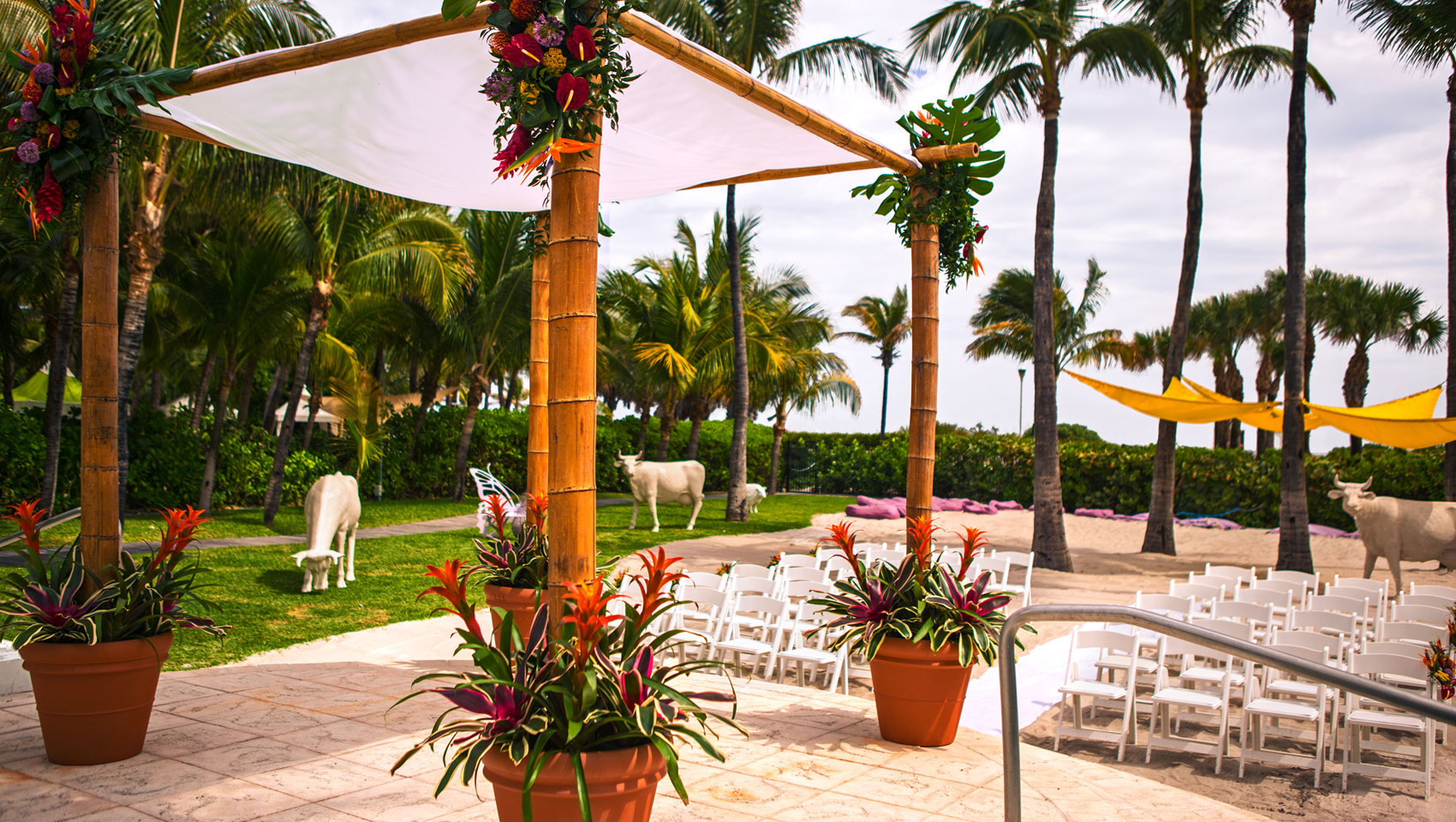 wedding ceremony set up outside at Kimpton Surfcomber Hotel