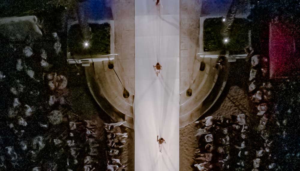 Aerial image of fashion runway