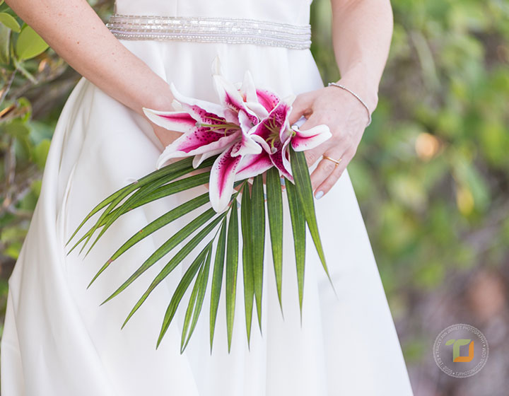 bride with small bouquet
