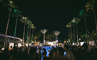Large night time event outside at Kimpton Surfcomber Hotel