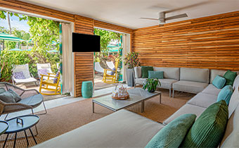 Interior of Trumpet Cabana at Kimpton Surfcomber Hotel